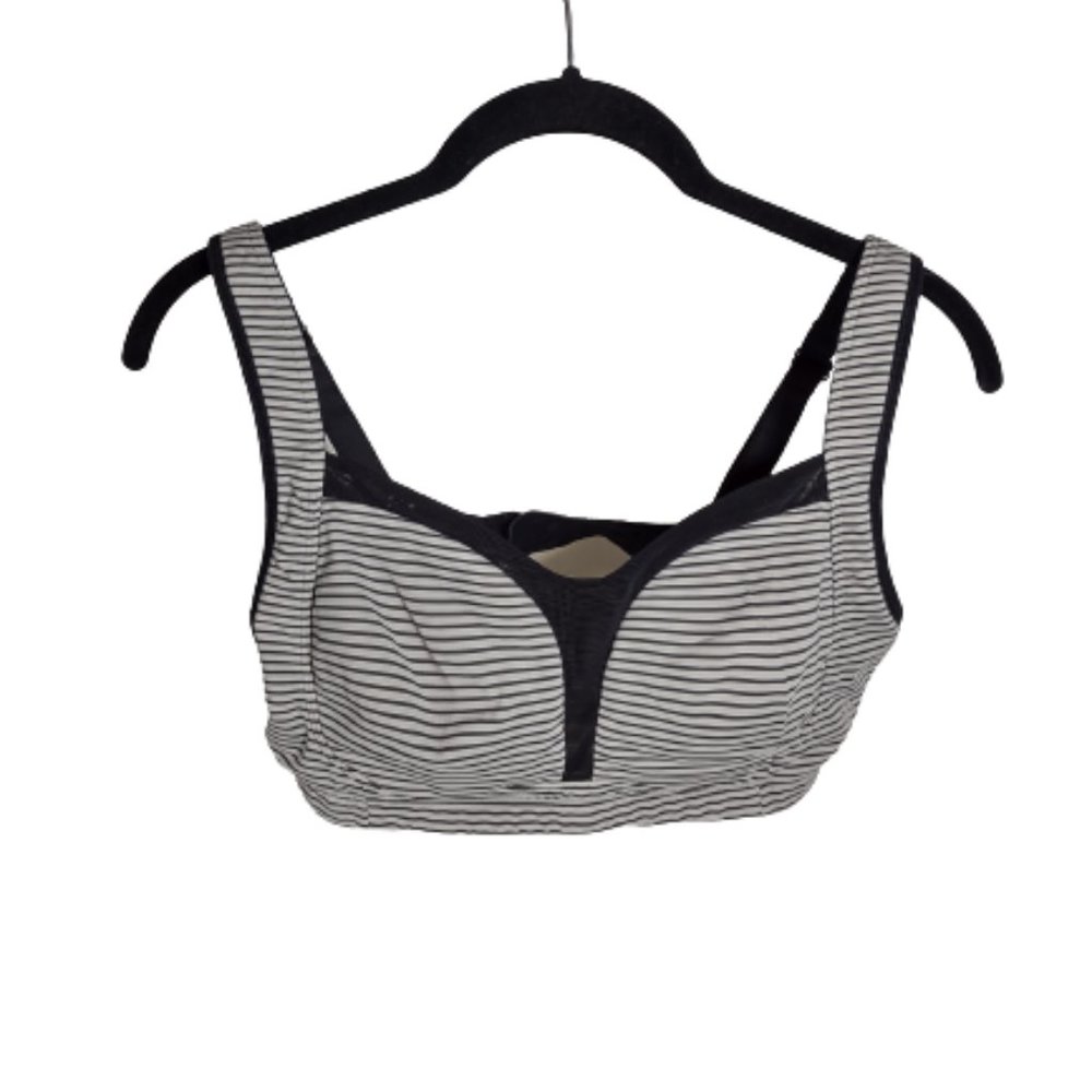 Lululemon Ta Ta Tamer II Hyper Stripe Angel Wing / Black Size 34D Sports Bra